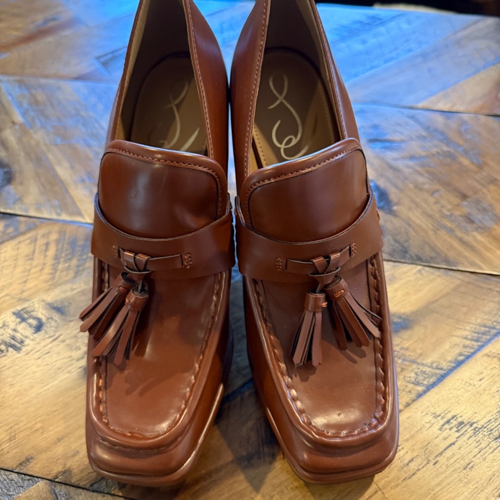 Sam Edelman Chestnut Tassel Loafers
